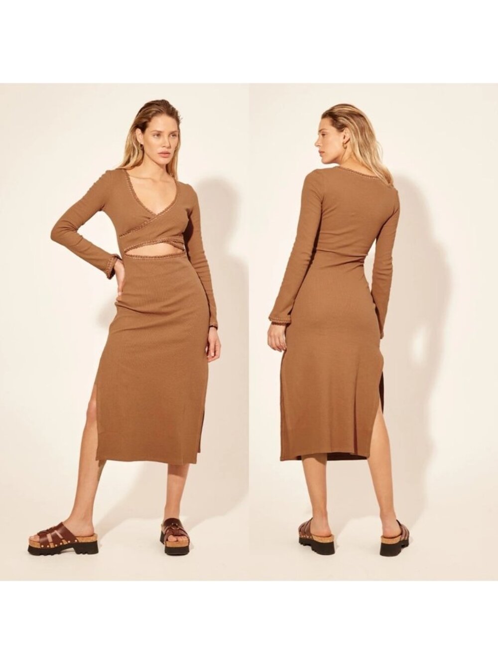 NWT Kivari Marta Midi Dress Mocha